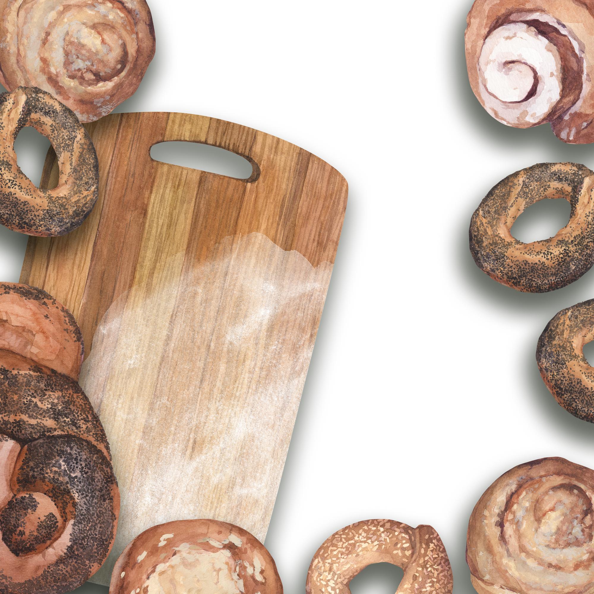 Artisan pastry on wooden board